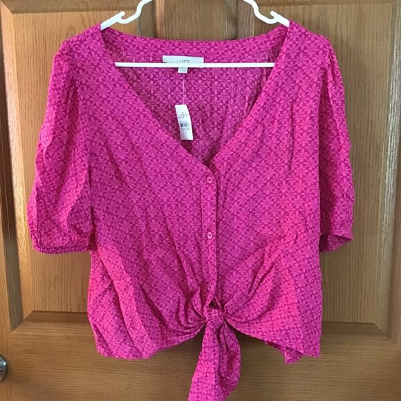 Loft Hot Pink Blouse - Picture 1 of 2